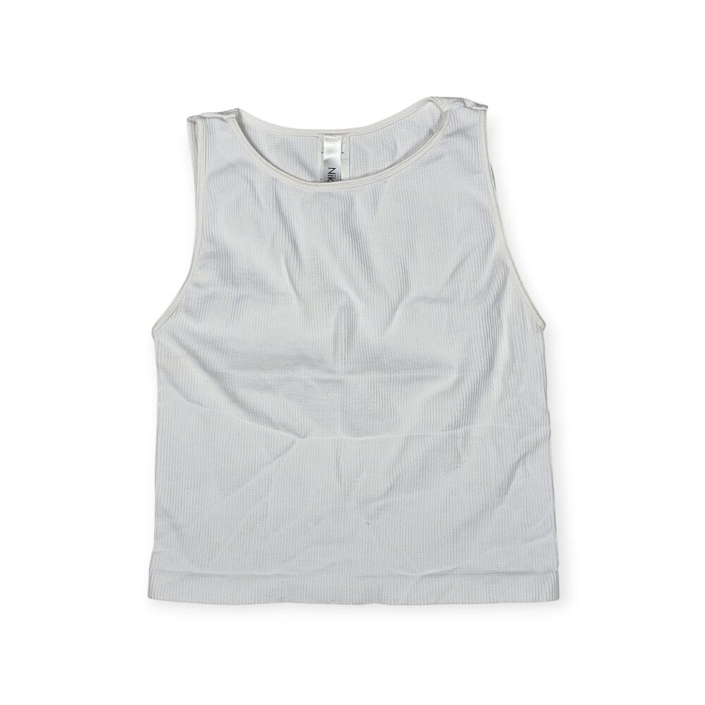 NikiBiki White Ribbed Tank Top Nylon & Spandex